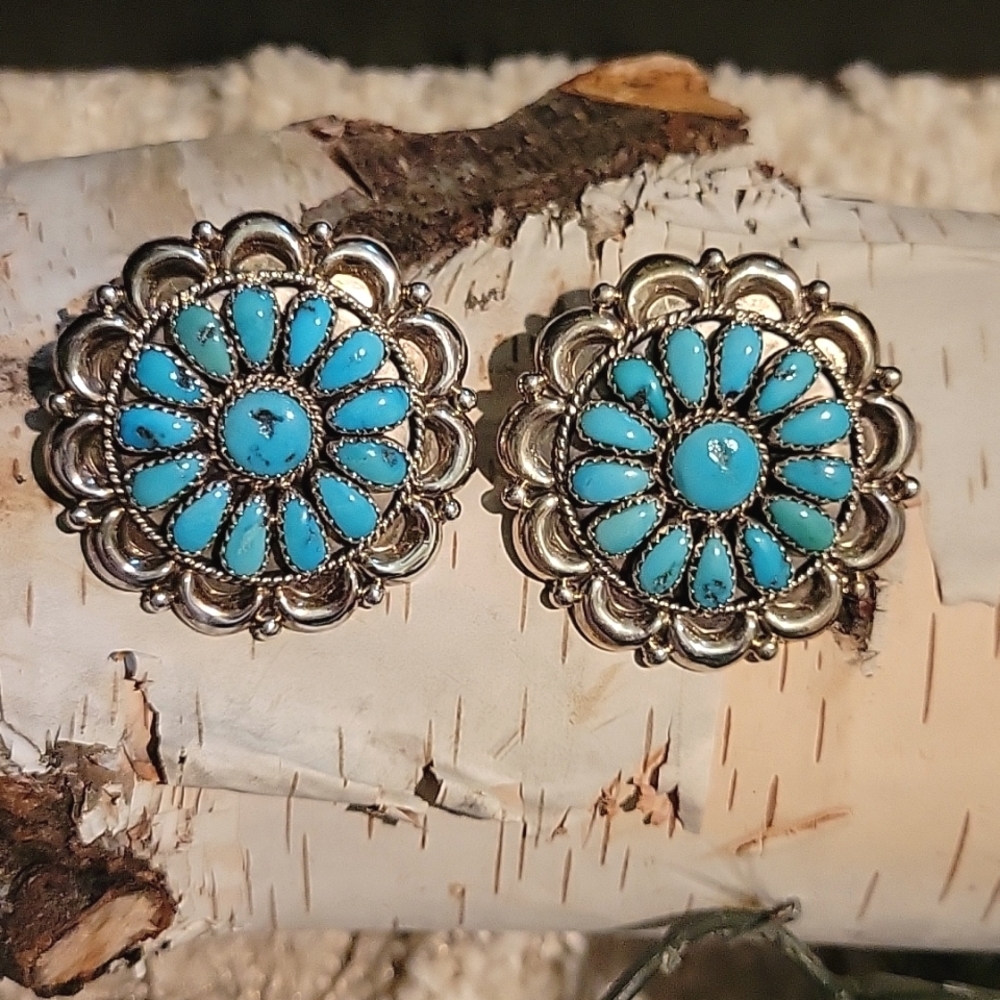 Vintage turquoise nugget earrings